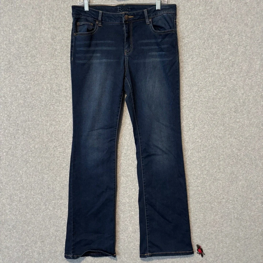 Roebuck & Co R1893 Women's 14 Denim Blue Jeans Dark Wash Bootcut Flare Stretch